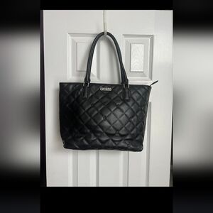 Guess Black Quilted Tote Bag